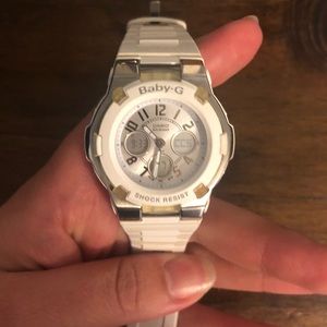 White baby g watch